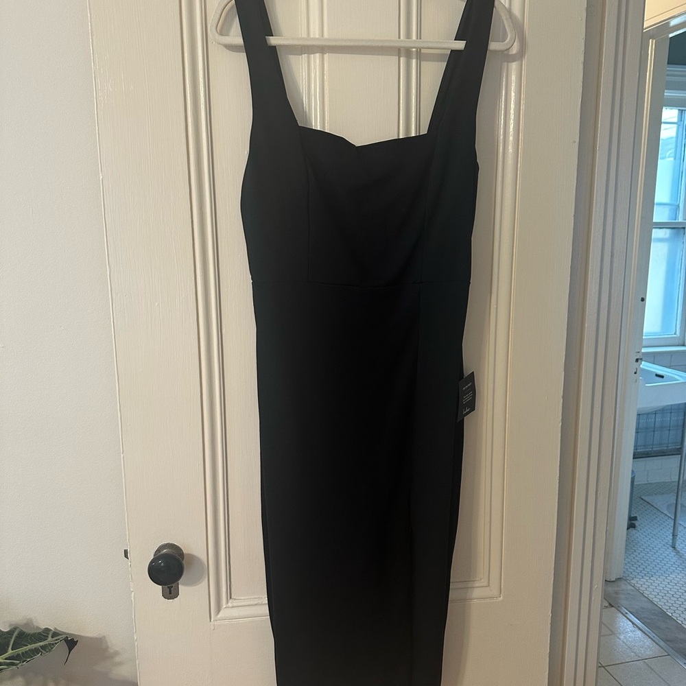 Baby, You're The One Black Sleeveless Bodycon Midi Dress